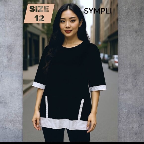 SYMPLI - Motion Kangaroo Pocket Top - *Black* - Size 12 - NWT - Picture 1 of 3